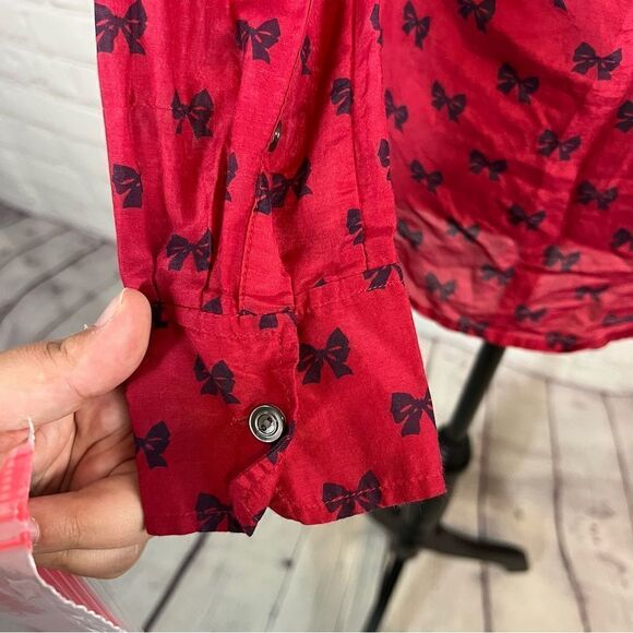 J Crew Boy popover in bows size 0 silk blend - Picture 3 of 10